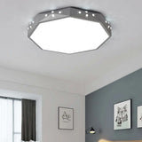 Stylish Macaron Octagon Led Ceiling Lamp For Children’s Bedroom Grey / Warm