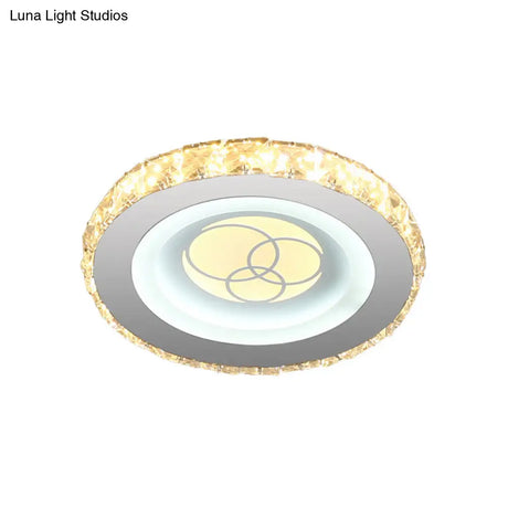 Stylish Mini Led Ceiling Flush Mount Crystal Light Fixture For Corridor