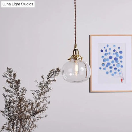 Stylish Oval Pendant Light In Brass With Glass Shade - Perfect For Cloth Shop