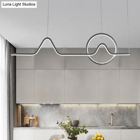 Sunrise Mountains Pendant Island Light - Artistic Scenery For Modern Dining Room