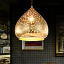 Suspended Carved Pendant Light - Arab Metal Fixture 1 Bulb Silver/Bronze/Brass Ideal For Bedroom