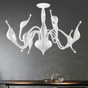 Swan Acrylic Shade White Ceiling Chandelier -12/18 Light Living Room Pendant 12 /