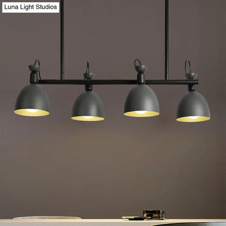 Swivelable Macaron Island Pendant In Grey/Blue/Green For Dining Room With 4/6 Bulbs