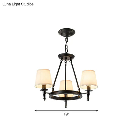 Tapered Fabric Chandelier Ceiling Lamp For Living Room