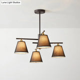 Tapered Hanging Chandelier - Traditional Pendant Light For Living Room With Fabric Shades Available