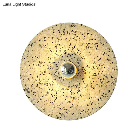 Terrazzo Wall Mounted Light: Designer Style 1-Bulb Sconce For Corridors In Beige & Lake Blue