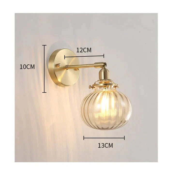 The Bedside Of Nordic Bedroom Copper Wall Lamp Lamps