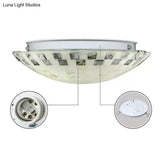 Tiffany 2 - Light Shell Flush Mount Ceiling Light In Beige For Bedroom - 3’ H X 12’ D
