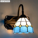 Tiffany Stained Glass Wall Sconce - 1 Light Colorful Fixture For Dining Room