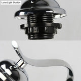Tiffany Stained Shell Bowl Wall Light Fixture - 1 Head Chrome Sconce With Curved Arm