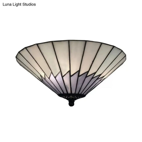 Tiffany Style 2 - Light Purple Ceiling Flush Mount For Bedroom 6’ High X 13’ Diameter