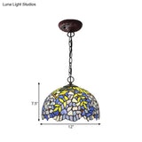 Tiffany Yellow Cut Glass Pendant Chandelier - Ideal For Kitchen 8’/12’/16’ W