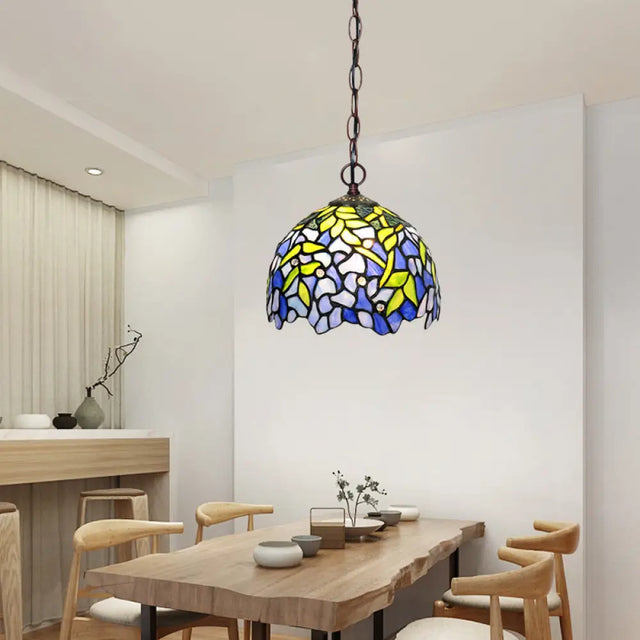 Tiffany Yellow Cut Glass Pendant Chandelier - Ideal For Kitchen 8’/12’/16’ W / 8’