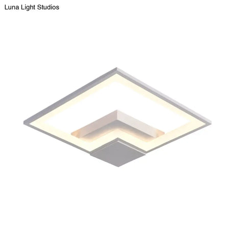 Torch Square Ceiling Lamp Simplicity - Black/White Led Acrylic Flush Mount Light