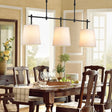 Traditional Black/Gold Fabric Pendant Lighting - 3 Lights Barrel Island Light For Dining Room Black