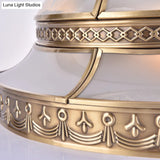 Traditional Brass Dome Flush Mount Light Fixture - 15’/18’ Width And 3/4 Lights For Living Room