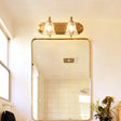 Traditional Brass Metal Vanity Wall Light - 2/3-Light Flower Design Bathroom Mounted Lighting 2 /