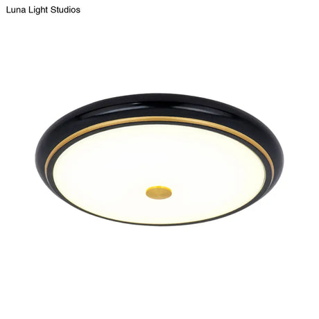 Traditional Circular Led Flush Mount Ceiling Light Fixture - 13’/16’/19.5’ Wide Black/Gold