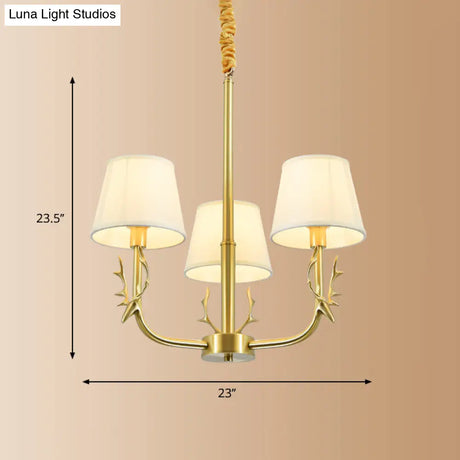 Traditional Deer Decor Brass Bucket Ceiling Chandelier Light Fixture