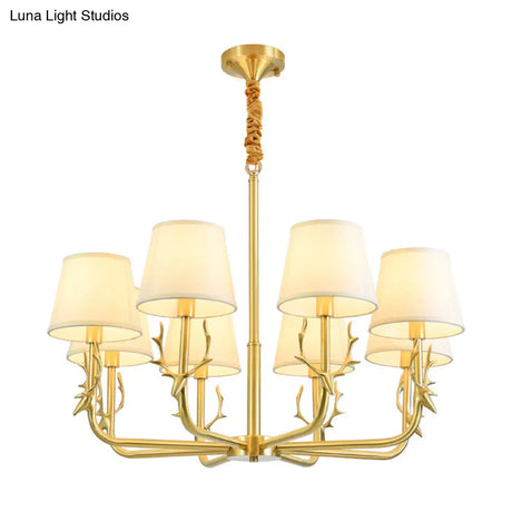 Traditional Deer Decor Brass Bucket Ceiling Chandelier Light Fixture
