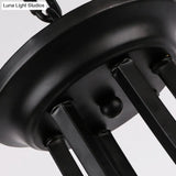Traditional Flower Shape Frosted Glass Ceiling Chandelier With Black Finish - Ideal For Living Room