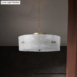 Traditional Frosted White Glass Chandelier - Circular Design With 4 Brass Pendant Lights