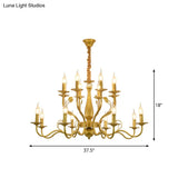 Traditional Gold Chandelier With Swooping Arms - 6/12/16 Lights Pendant Lamp