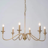 Traditional Gold Curved Arm Chandelier With Clear Glass 4/6/8-Light Living Room Hanging Lamp 6 /