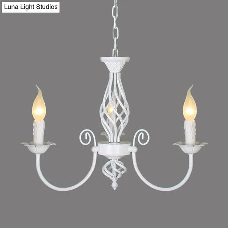 Traditional Metal Chandelier Lamp With Swooping Arms - 3/4/5 Lights Black/White Perfect For Living