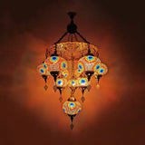 Traditional Oval Chandelier Lamp - Hand Cut Glass White/Yellow/Orange 10 Lights Ideal For Dining