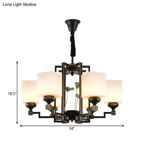 Traditional Style Black Metal Chandelier With 6/8/10 Lights - Dining Room Pendant Lighting