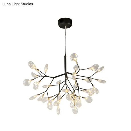 Twig Led Pendant Lamp - Minimalistic Metallic Chandelier For Living Room Lighting