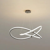 Twist Chandelier Metal Pendant Light For Living Room - Ultra-Modern Design Black / 39.5’ Remote