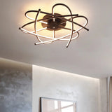 Twisted Flush Lighting Modernist Acrylic Led Ceiling Lamp Fixture In Black/Grey White/Warm Light
