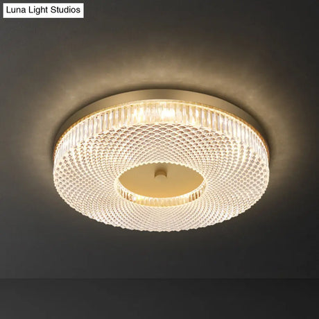 Ultra-Contemporary Crystal Round Flush Mount Ceiling Light For Bedroom