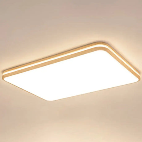 Ultra - Contemporary Integrated Led Semi Flush Ceiling Mount Chandelier For Bedroom Wood / 23.5’