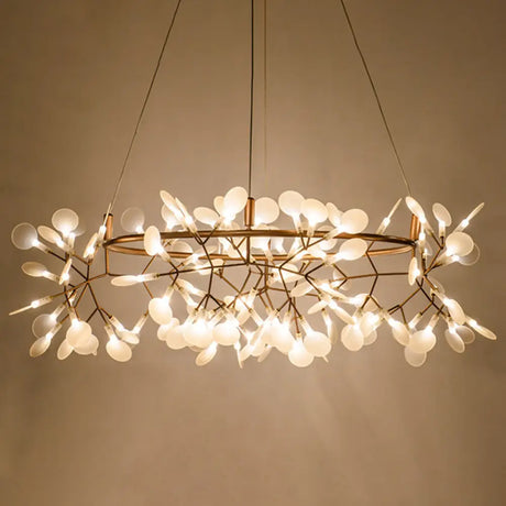 Ultra-Modern Metal Ceiling Light For Restaurants - Firefly Island Suspension Lighting 135 / Rose