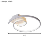 Ultra-Slim Curled Metal Led Flush Mount Ceiling Light - 16.5’’/20.5’’ Width Modern Style