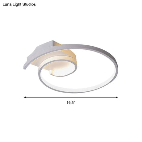 Ultra-Slim Curled Metal Led Flush Mount Ceiling Light - 16.5’’/20.5’’ Width Modern Style