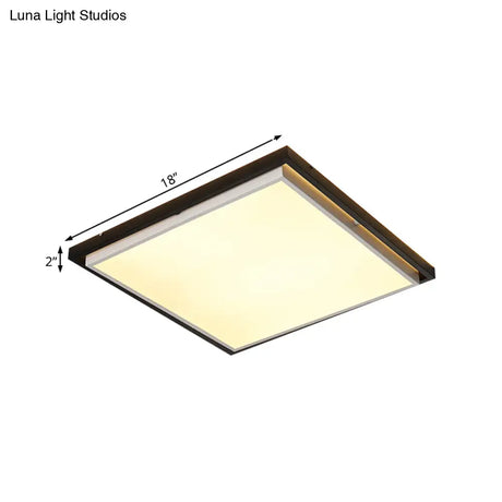 Ultra Thin Acrylic Led Flush Light - Wide Bedroom Ceiling Fixture In Warm/White (18’/21.5’/35.5’)