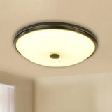 Ultra Thin Milky Glass Led Flush Ceiling Light Fixture For Rustic Bedrooms Black / Small