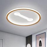Ultra - Thin Round Metallic Flush Light Nordic Black/Gold Led Mount Fixture Warm/White