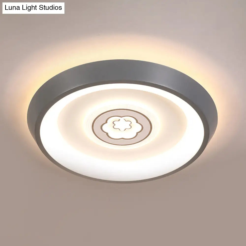 Ultrathin Ceiling Flush Light For Kids Bedroom - Acrylic Led Lamp In White With Cute Cartoon Design