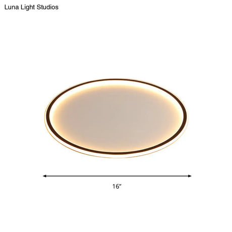 Ultrathin Flush Mount Led Ceiling Lamp In Black - Simple Acrylic Design For Living Room
