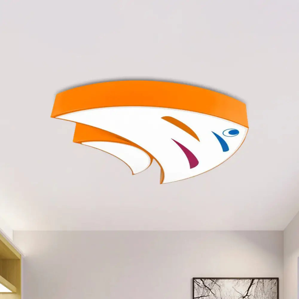Underwater Adventure Led Flush Mount Lamp - Colorful Acrylic Tropical Fish Design For Children’s