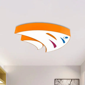 Underwater Adventure Led Flush Mount Lamp - Colorful Acrylic Tropical Fish Design For Children’s