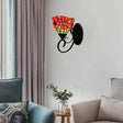 Victorian Orange Flower Stained Glass Wall Sconce - Multicolor 1 Head Light Fixture