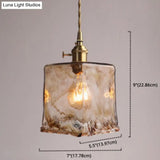 Vintage 1 Light Pendant Lamp Amber Alabaster Glass Pendant Lighting for Living Room