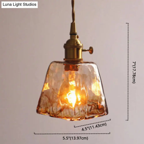 Vintage 1 Light Pendant Lamp Amber Alabaster Glass Pendant Lighting for Living Room