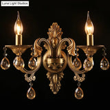 Vintage 2-Head Bronze Metal Candlestick Wall Mounted Sconce For Bedroom Lighting
